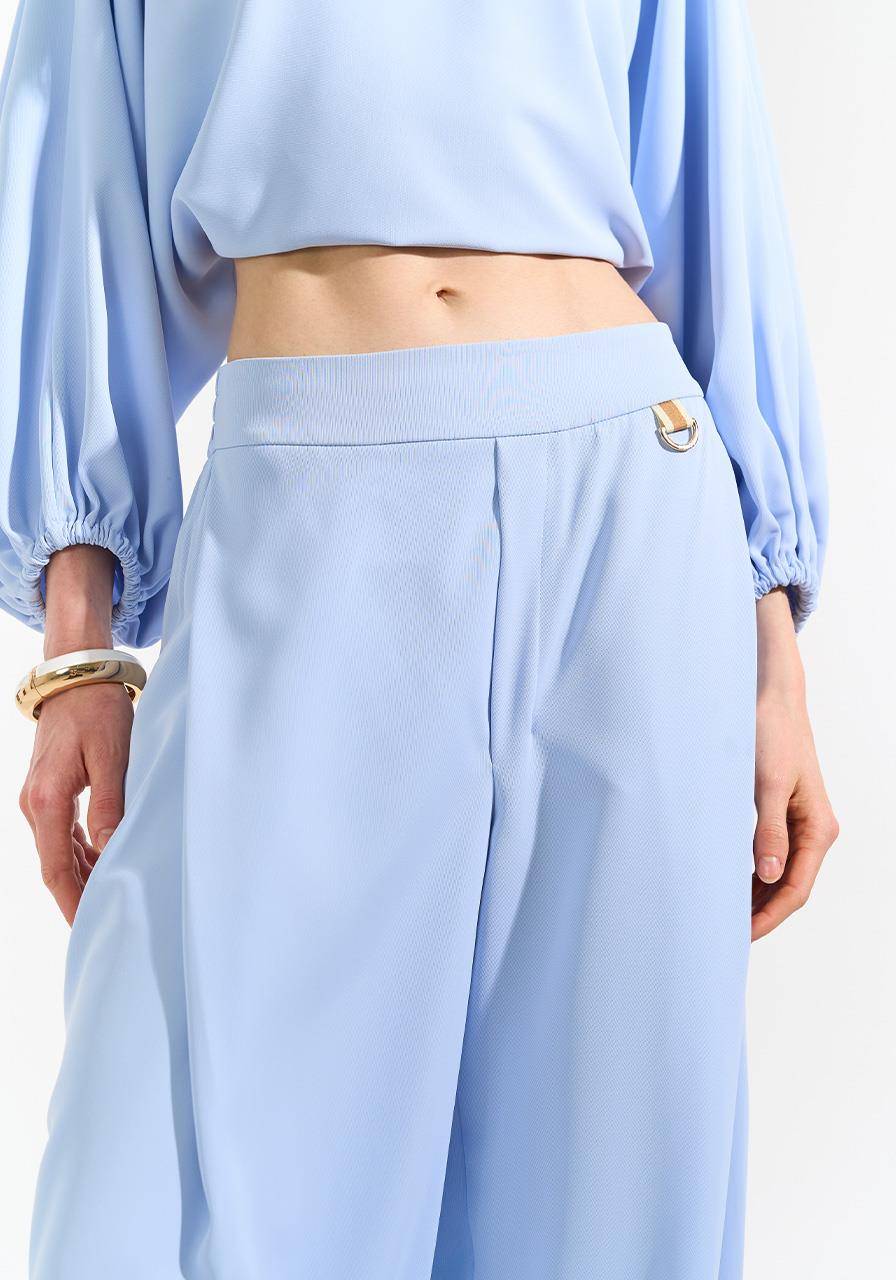Calça Com Dobras - Azul Claro CAL0193AZCL
