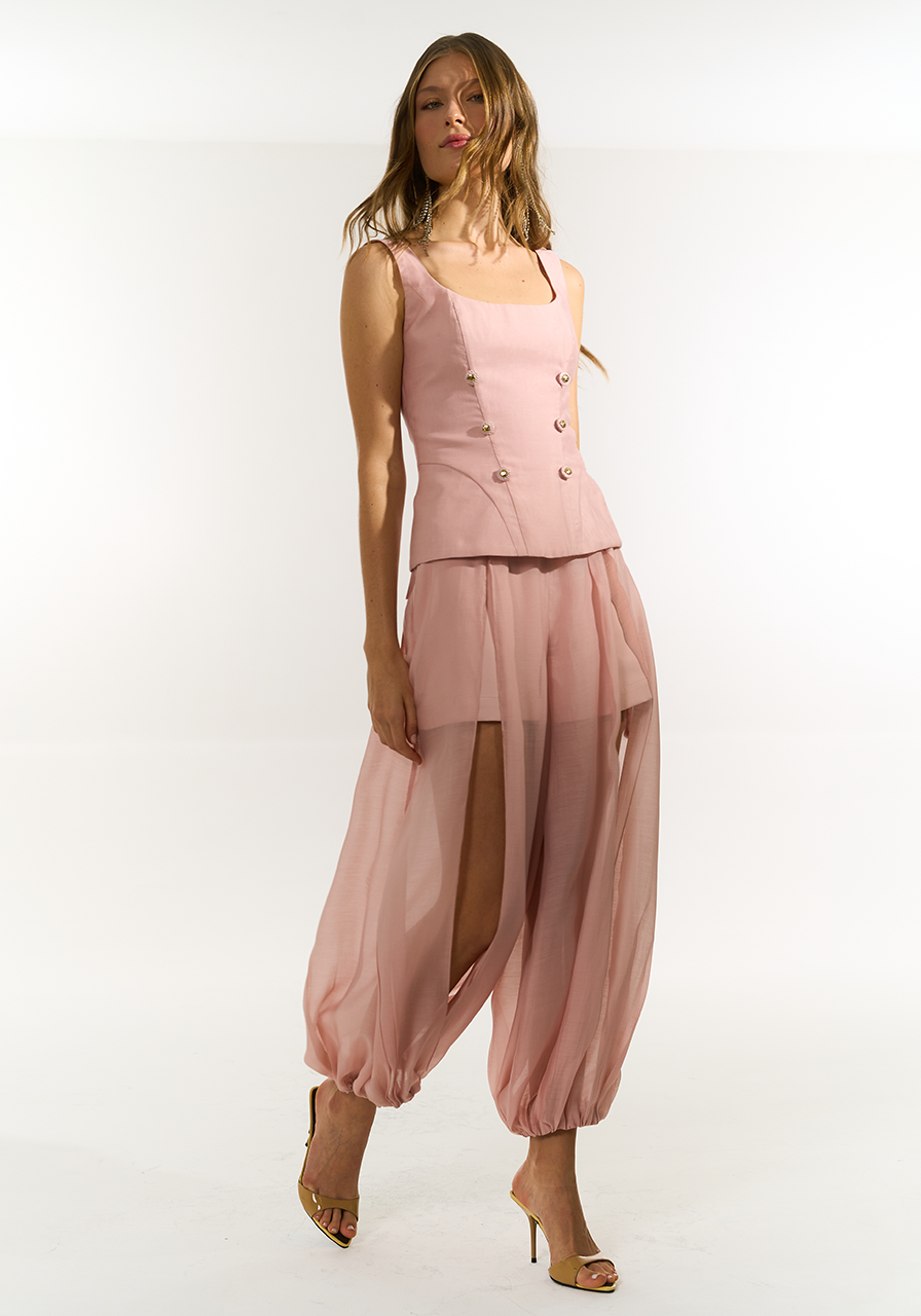 Calça Maxi Bolso - Rose CAL0172RS