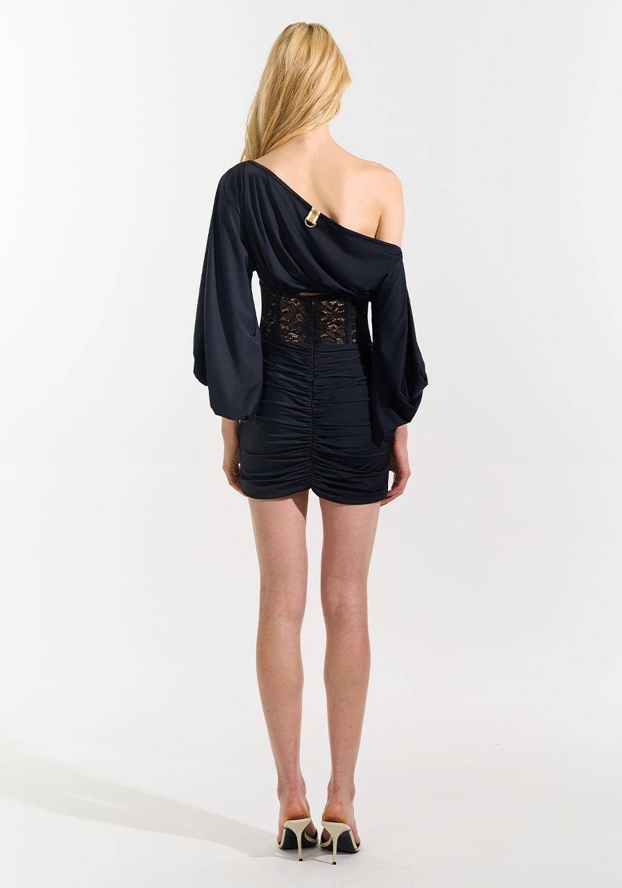 Vestido Curto Decote Amplo - Preto VES0124PTO