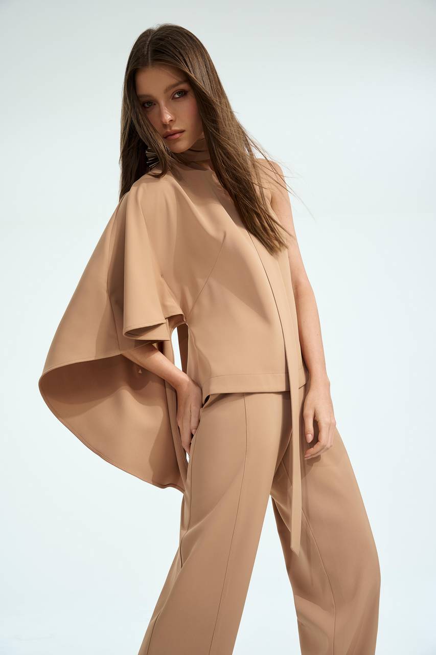 Blusa Ombro Só Jabour Tiras - Camel BLU0019CAM