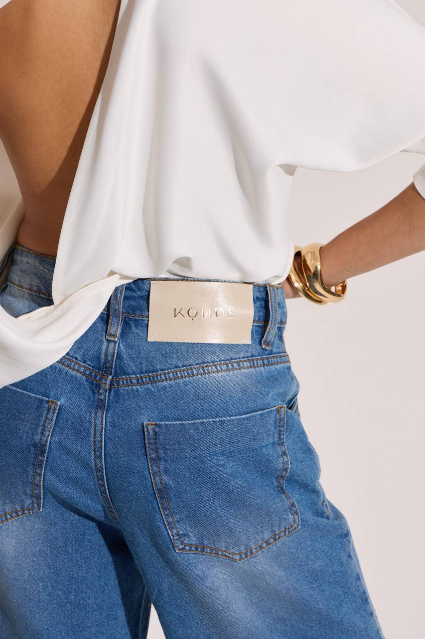 Blusa Manga Farta Decote V Costas - Off White BLU0061OFF