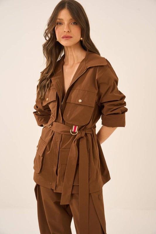 Parka Militar Sarja - Marrom PAK0002MRO