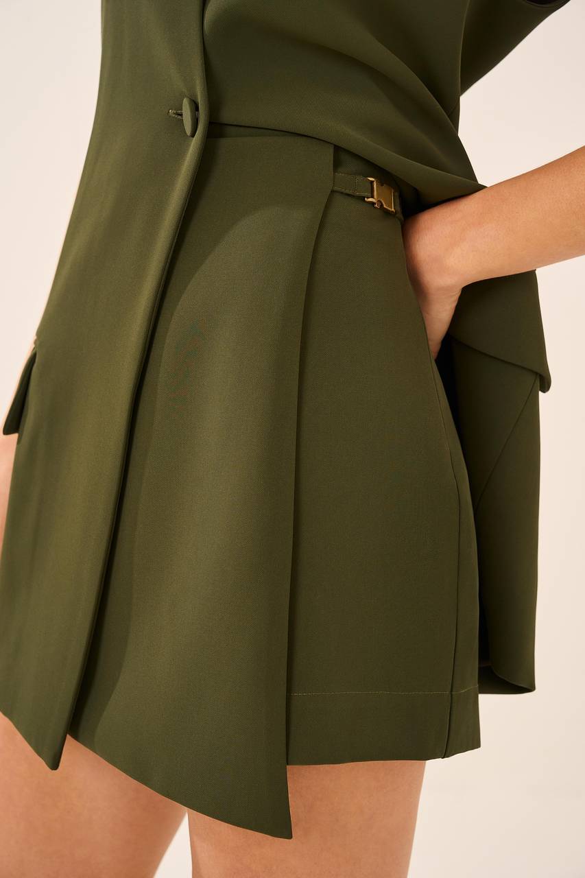 Short Saia Crepe - Chimarrão SHS0001CHI
