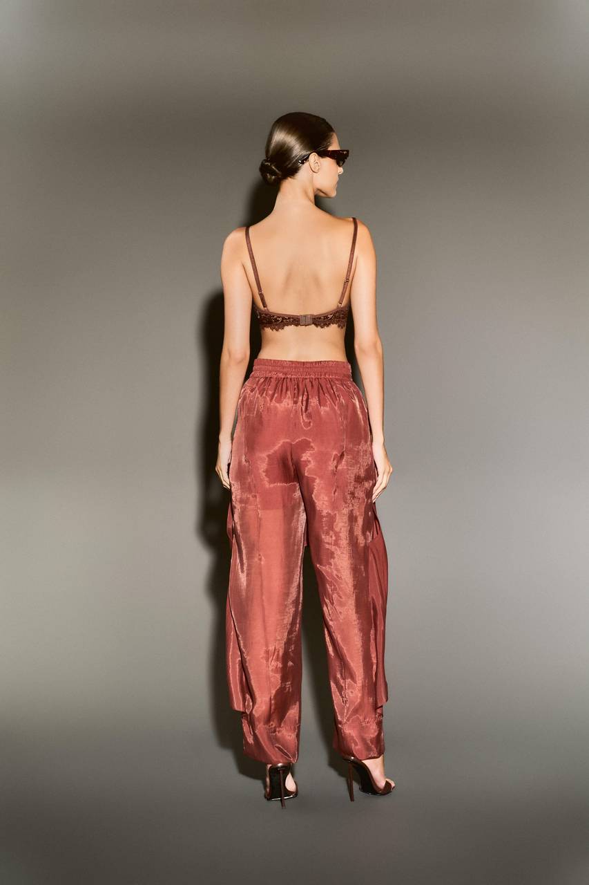Calça Slouchy Transparência - Terra Cota CAL0103TERC