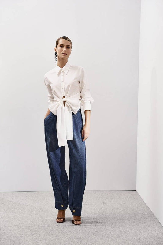 Camisa Amarração Laço - Off White CAM0032OFF