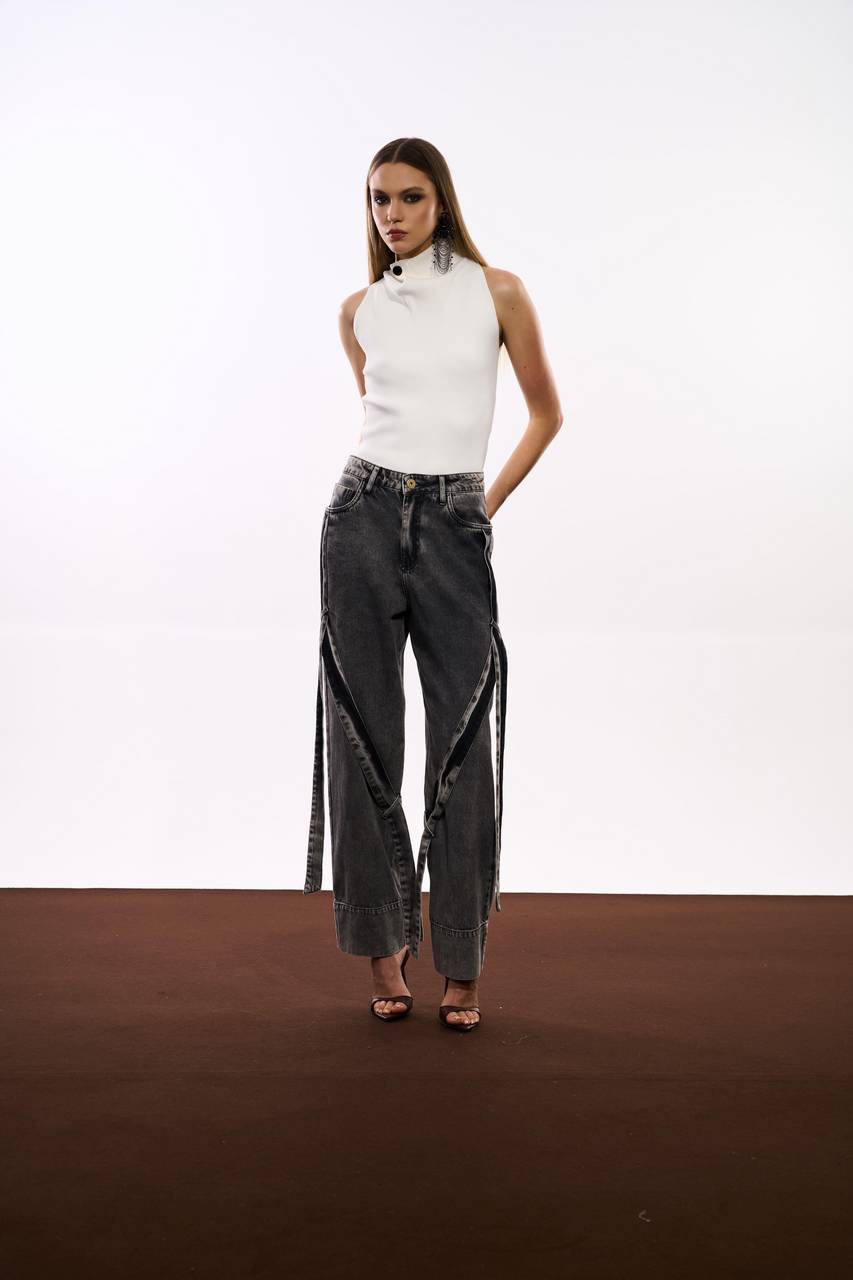Calça Jeans Tiras Black - Jeans Black CAL0153JEANS BLAC