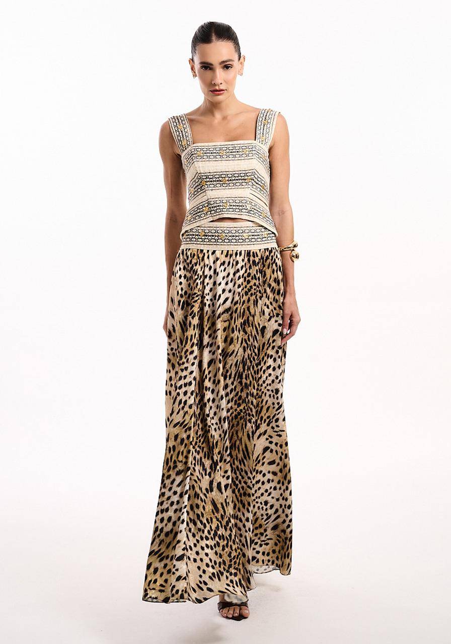 Saia Jacguard Animal Print - Guepardo Devorê SAI2055GUE