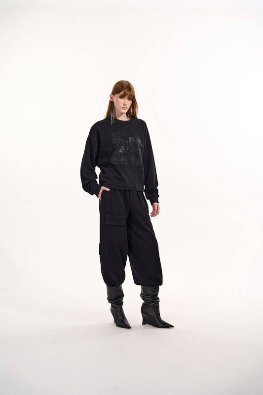 Calça Slouchy Com Bolsos - Preto CAL0144PTO