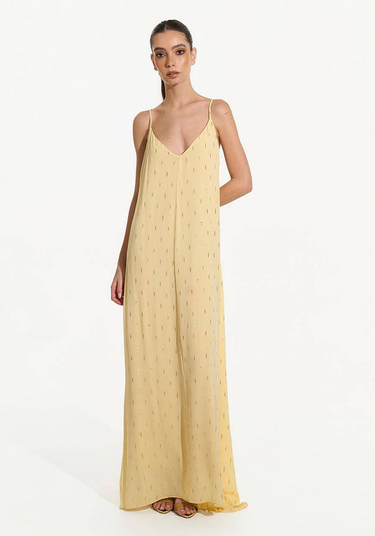 Vestido Longuete Alça Solto - Manteiga