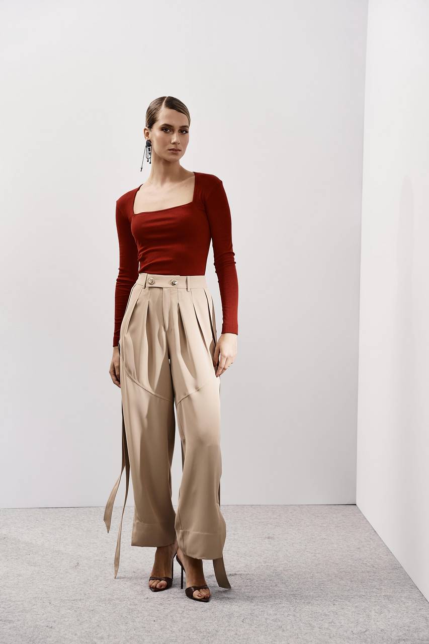 Calça Sloutch Com Tiras - Caqui CAL0109CAQ