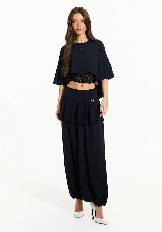 Calça Aladim Peplum - Preto