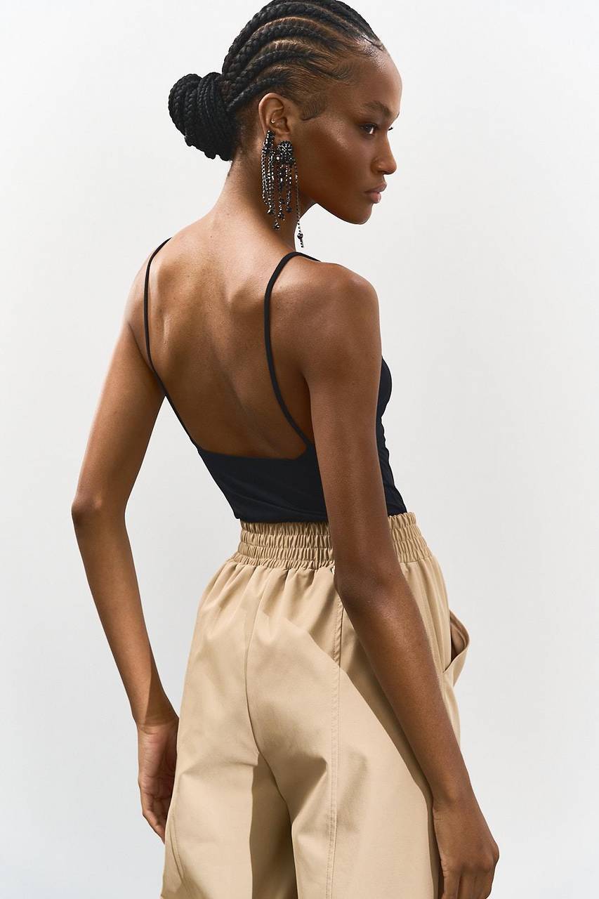 Blusa Alça Fina Bojo Drapê - Preto BLU0087PTO