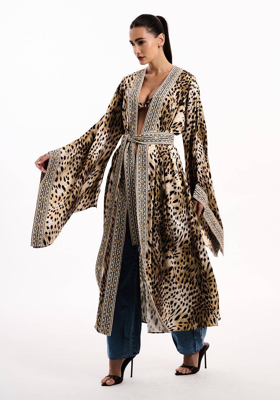Vestido Kaftan Animal Print - Guepardo Devorê VES2154GUE