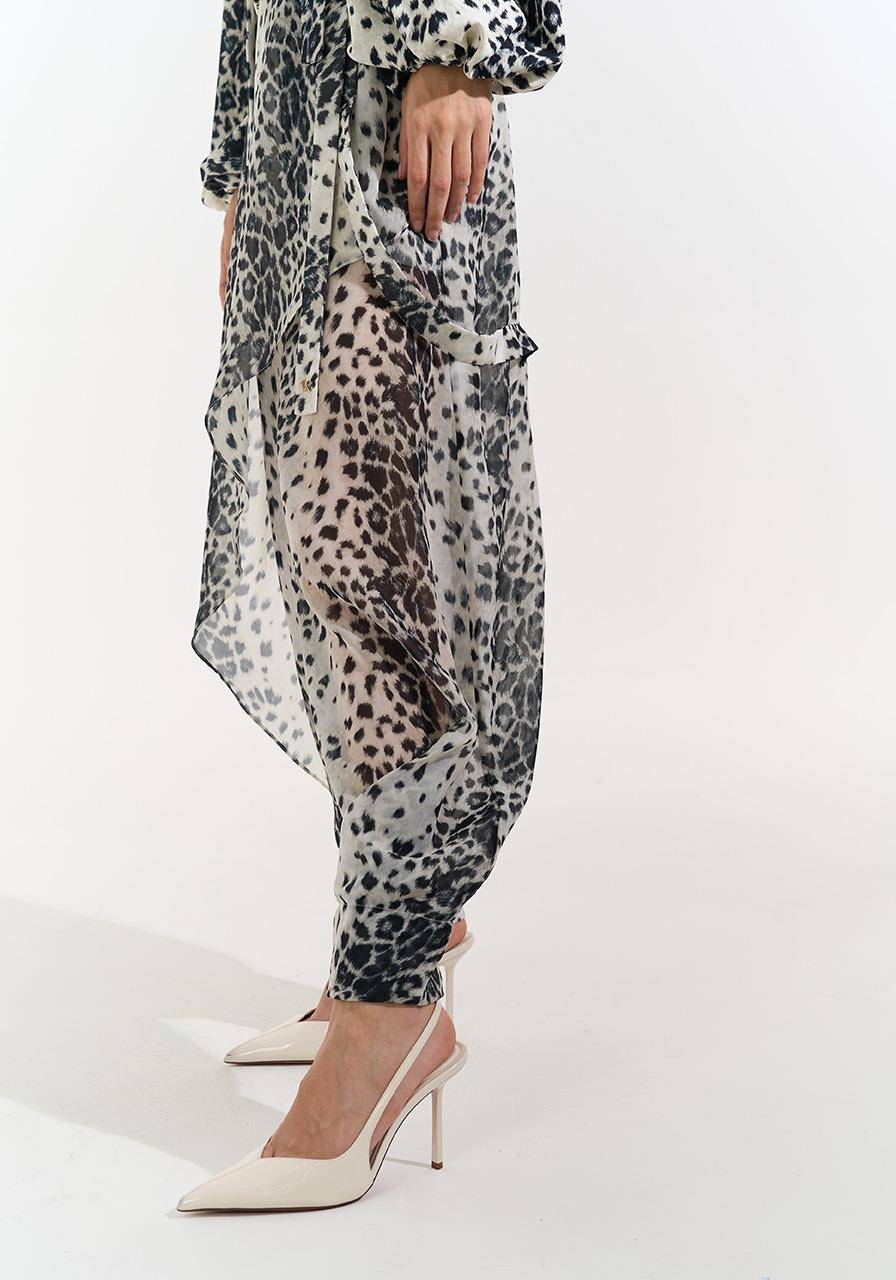 Calça Estampada Com Sopreposição - White Tiger CAL0205WH TG
