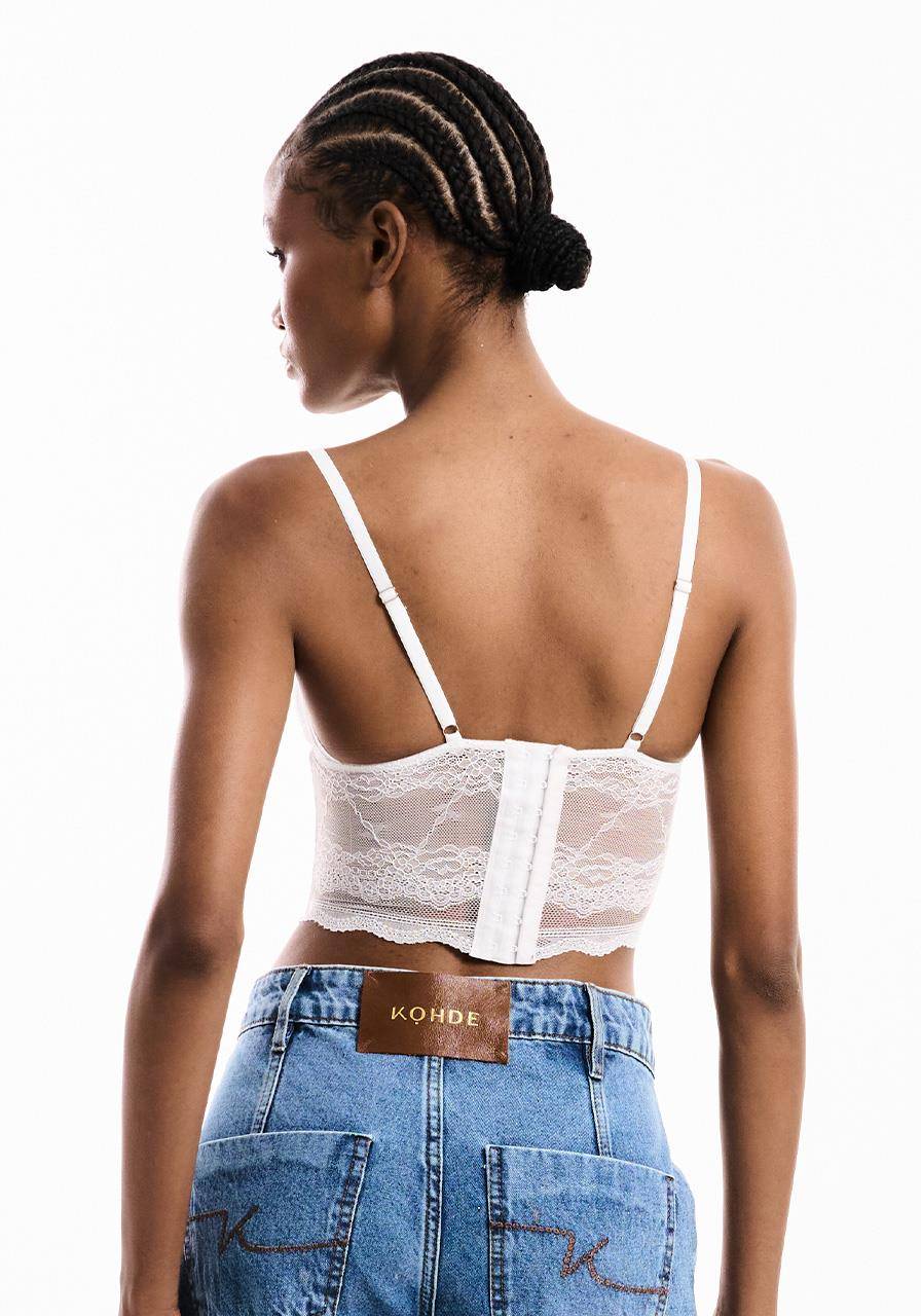 Top Corselet Renda - Off White TOP2086OFF