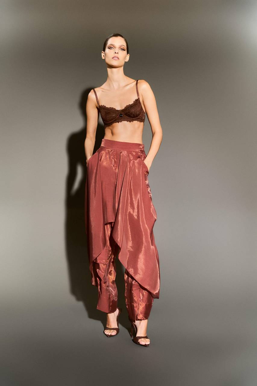 Calça Slouchy Transparência - Terra Cota CAL0103TERC