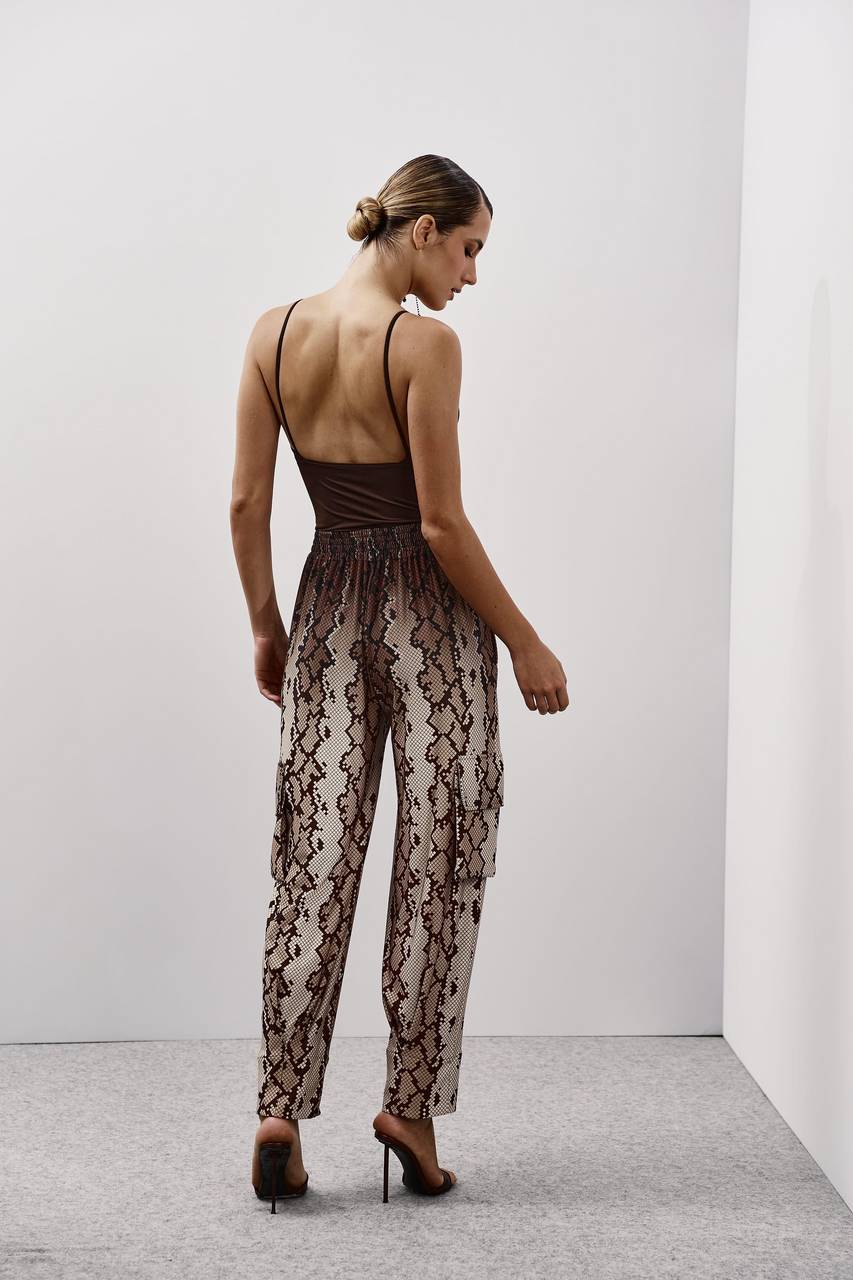 Calça Sloutch Com Bolsos Laterais - Animal Print Cobra CAL0135ANIC