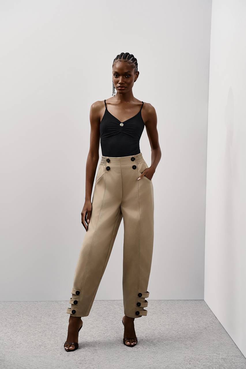 Calça Slouchy Detalhe - Caqui CAL0113CAQ