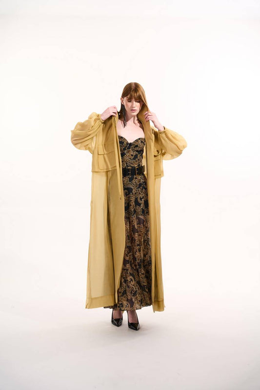 Casaco Trench Coat C/ Capuz Leve Transparência - Banoffe CAS0017- BANOFFE