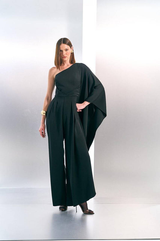 Macacão Ombro Só Assimetrico - Preto MAC2009PTO