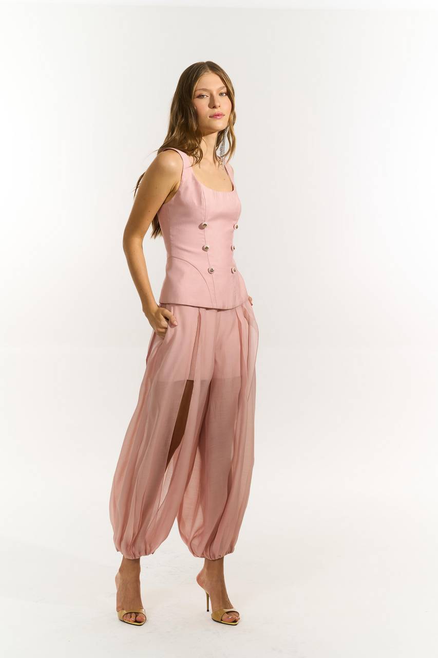 Calça Maxi Bolso - Rose CAL0172RS