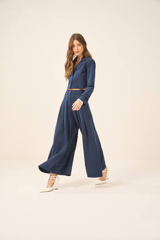 Conjunto Calça Saia Pantacurt Risca Gis - Marinho CJT0012MAR