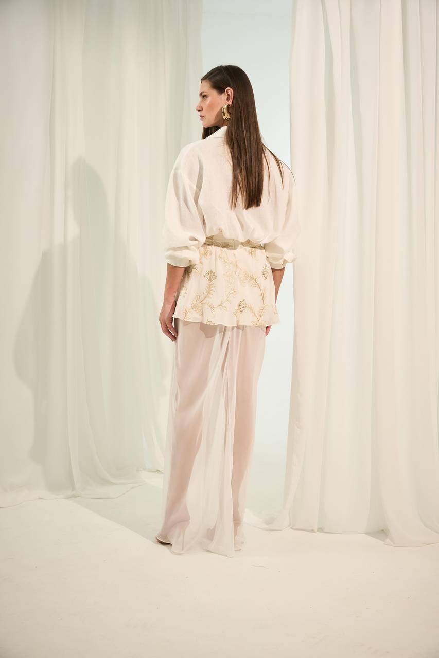 Saia Midi Com Sobre Saia - Off White SAI2018