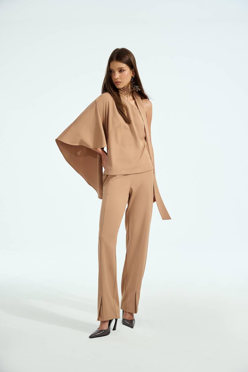 Blusa Ombro Só Jabour Tiras - Camel BLU0019CAM