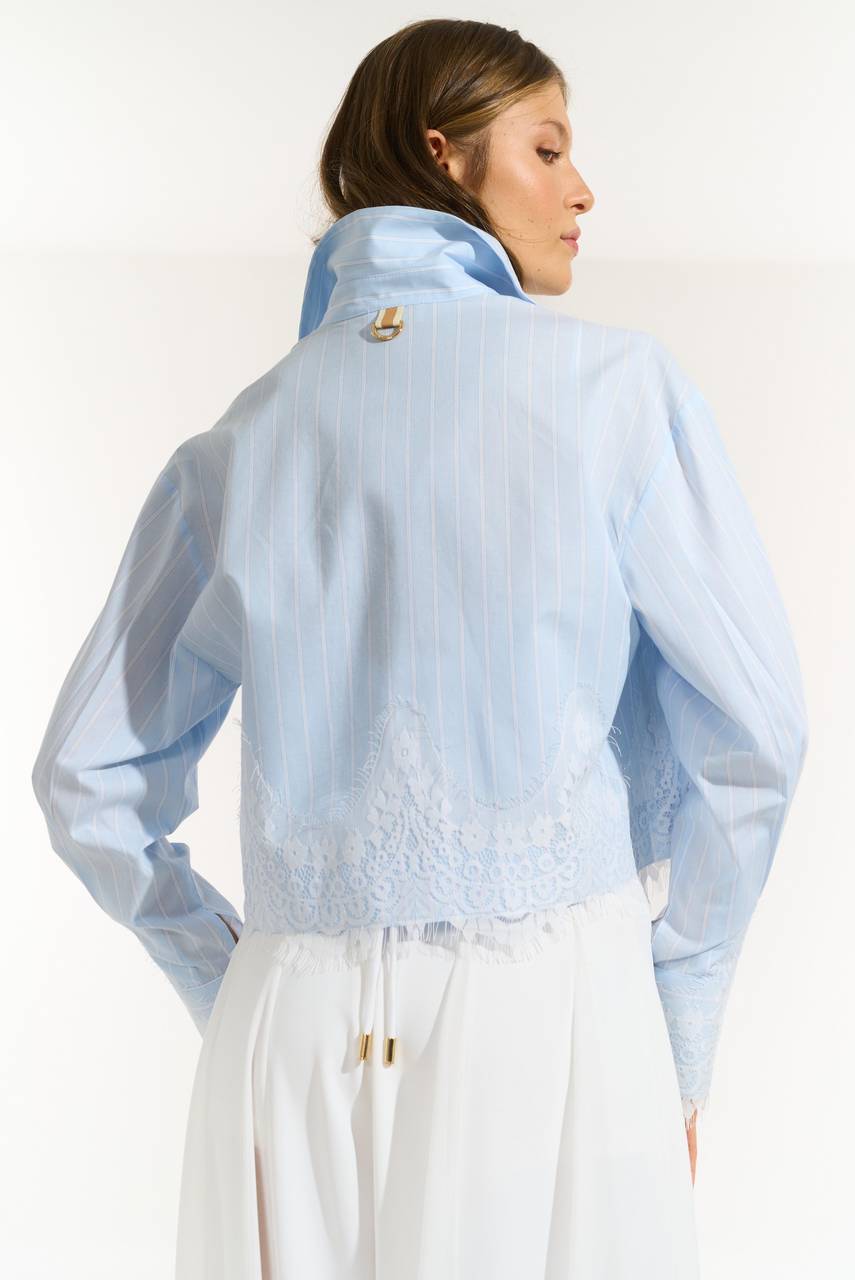 Camisa Listrado Palazzo - Azul/off CAM0052AZ/OFF