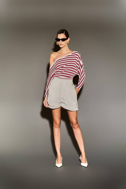 Blusa Cava Raglan - Off/vinho BLU0096OFFV