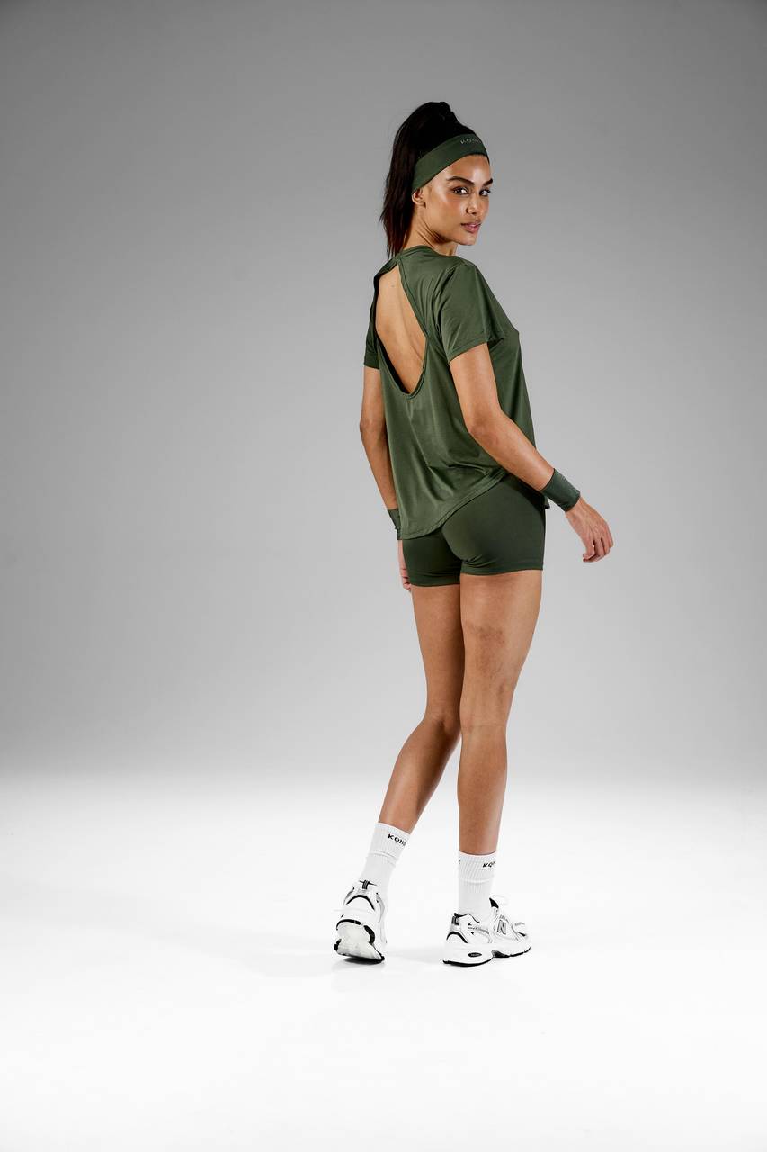 Blusa T. Shirt Costas Vazada - Verde Militar BLU0051VDMT