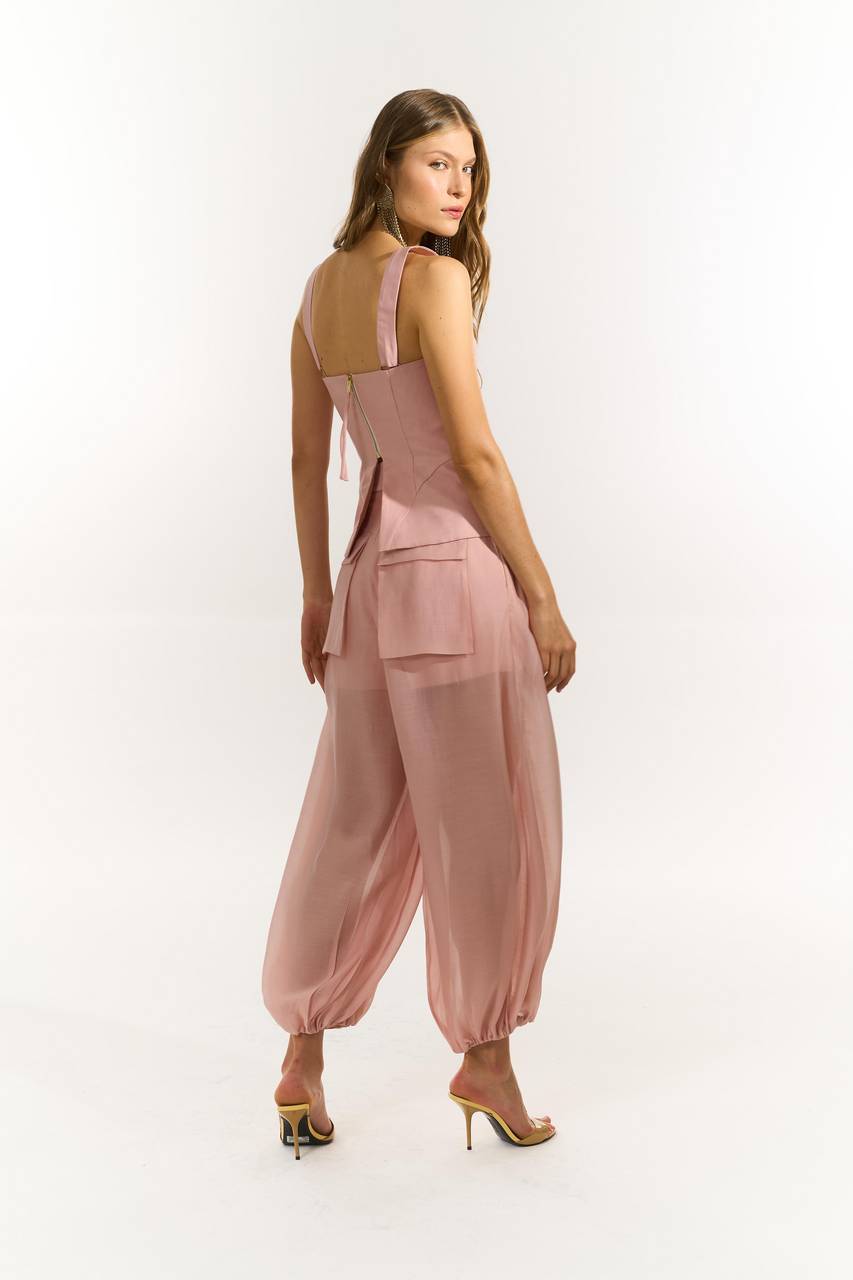 Calça Maxi Bolso - Rose CAL0172RS