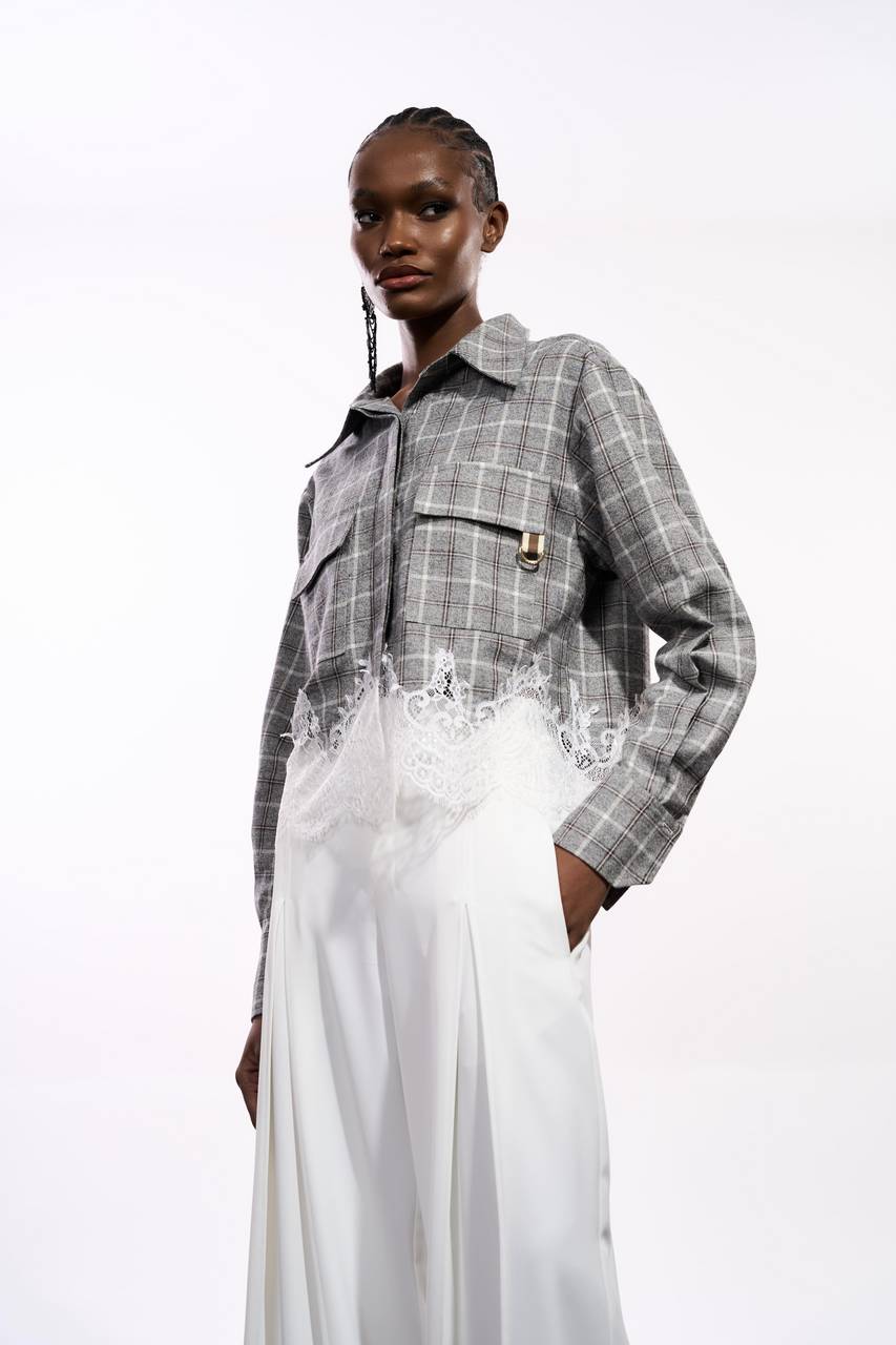 Maxi Camisa Com Bolso E Fenda - Xadrez CAM0038XAD