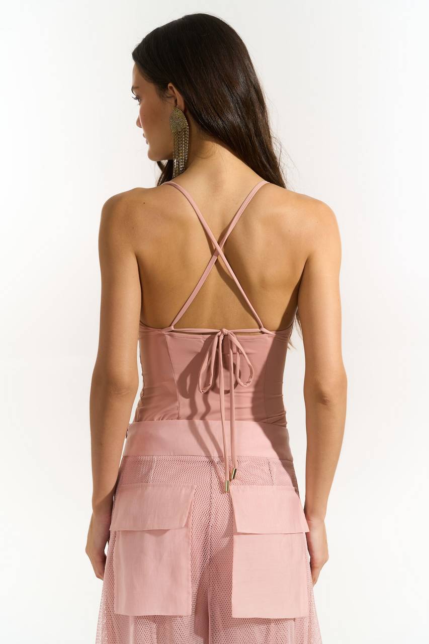 Top Corselet Em Malha - Rose TOP0068RS
