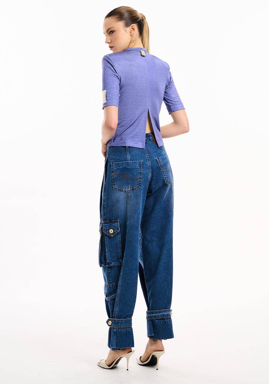 Calça Jeans Detalhe Bolsos - Jeans CAL2175JEA