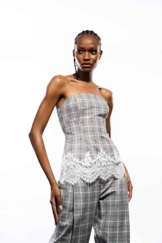 Top Corselet Renda - Xadrez TOP0061XAD