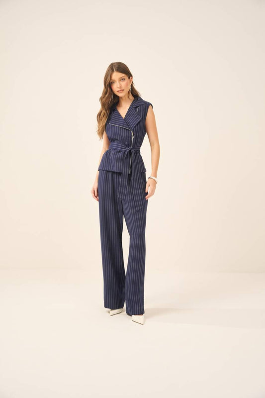 Conjunto Colete Calça Risca Giz - Marinho CJT0013MAR
