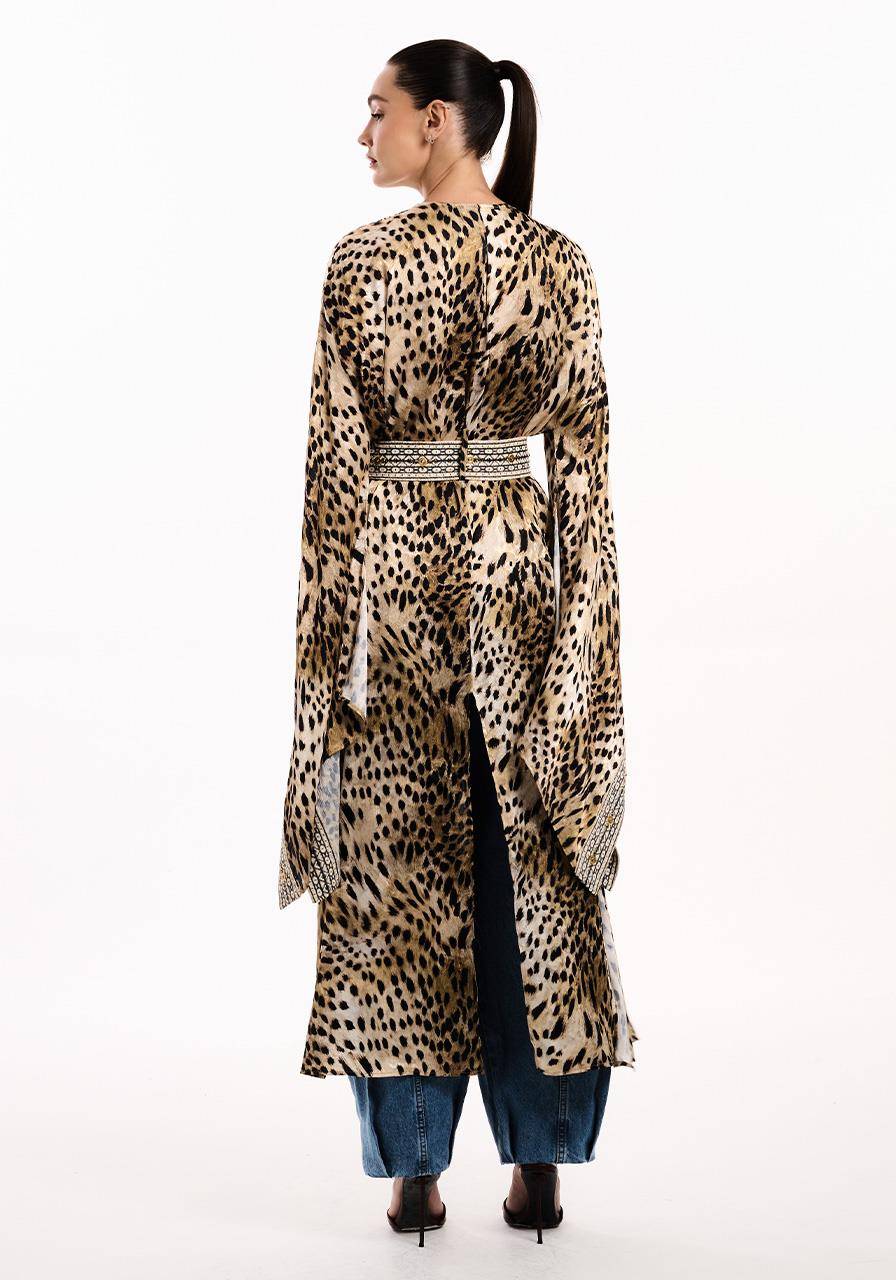 Vestido Kaftan Animal Print - Guepardo Devorê VES2154GUE