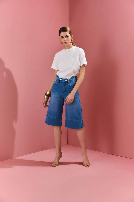 Bermuda Jeans Fenda Lateral - Jeans BER0017JEA