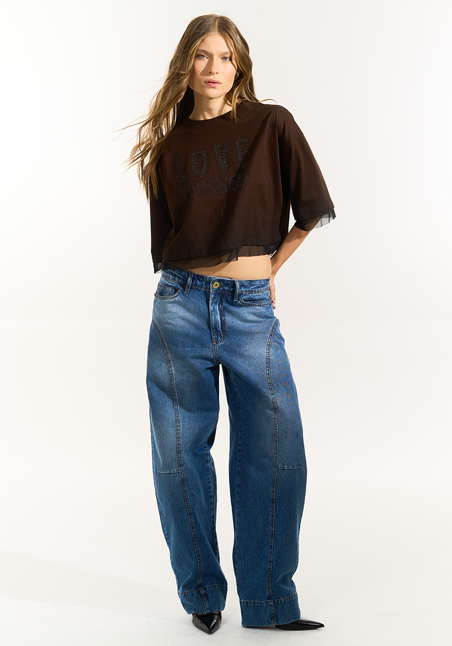 T.shirt Love Yourself - Marrom BLU0159MRO