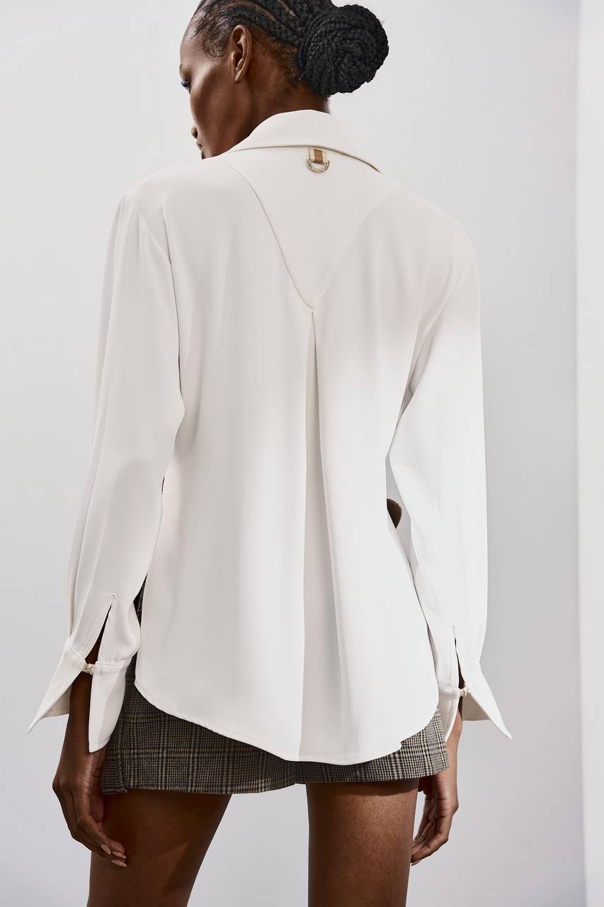 Camisa Alfaiataria Leve Fenda Lateral - Off White CAM0034OFF