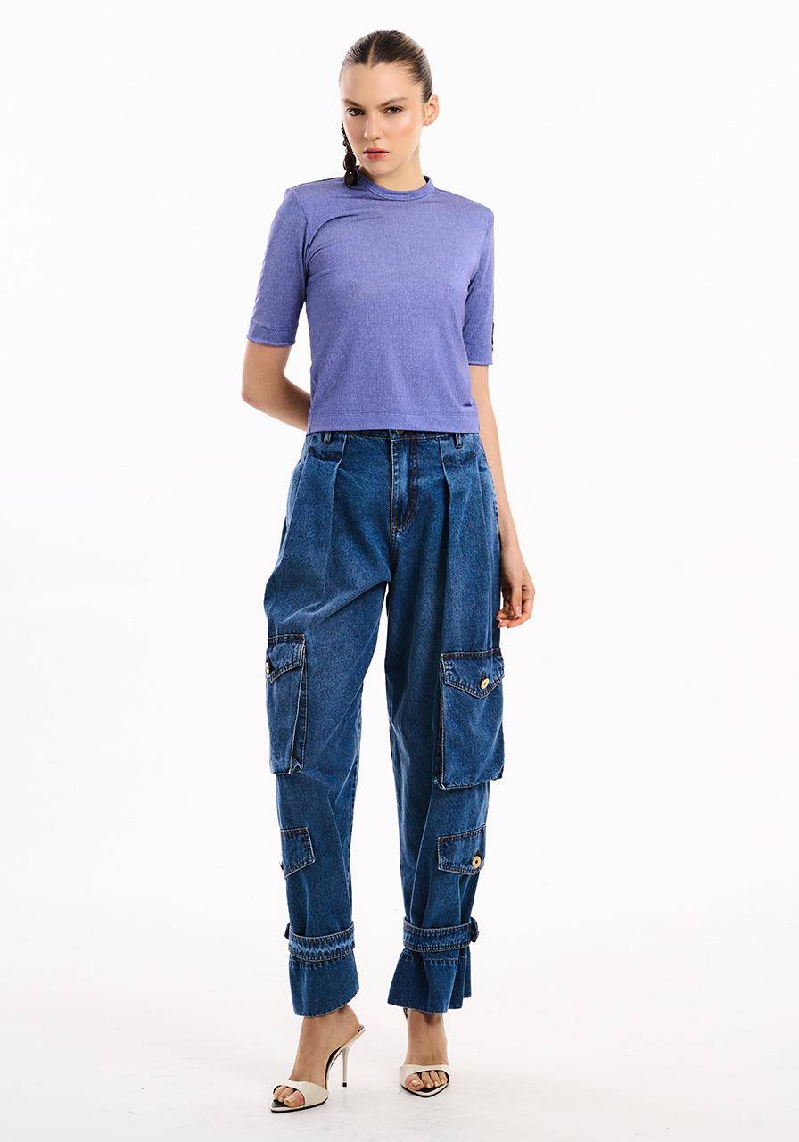 Calça Jeans Detalhe Bolsos - Jeans CAL2175JEA
