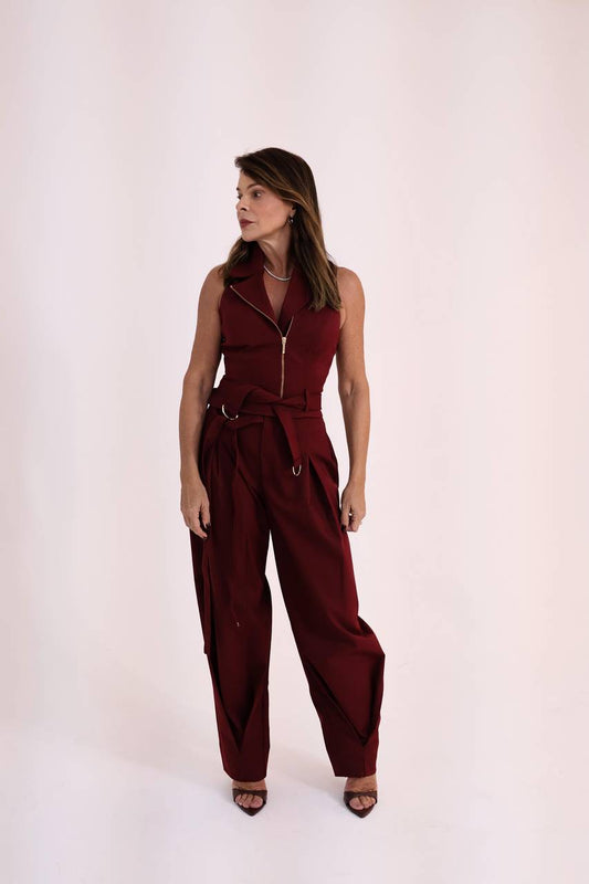 Calça Slouchy Alfaiataria - Vinho CAL0151VIN