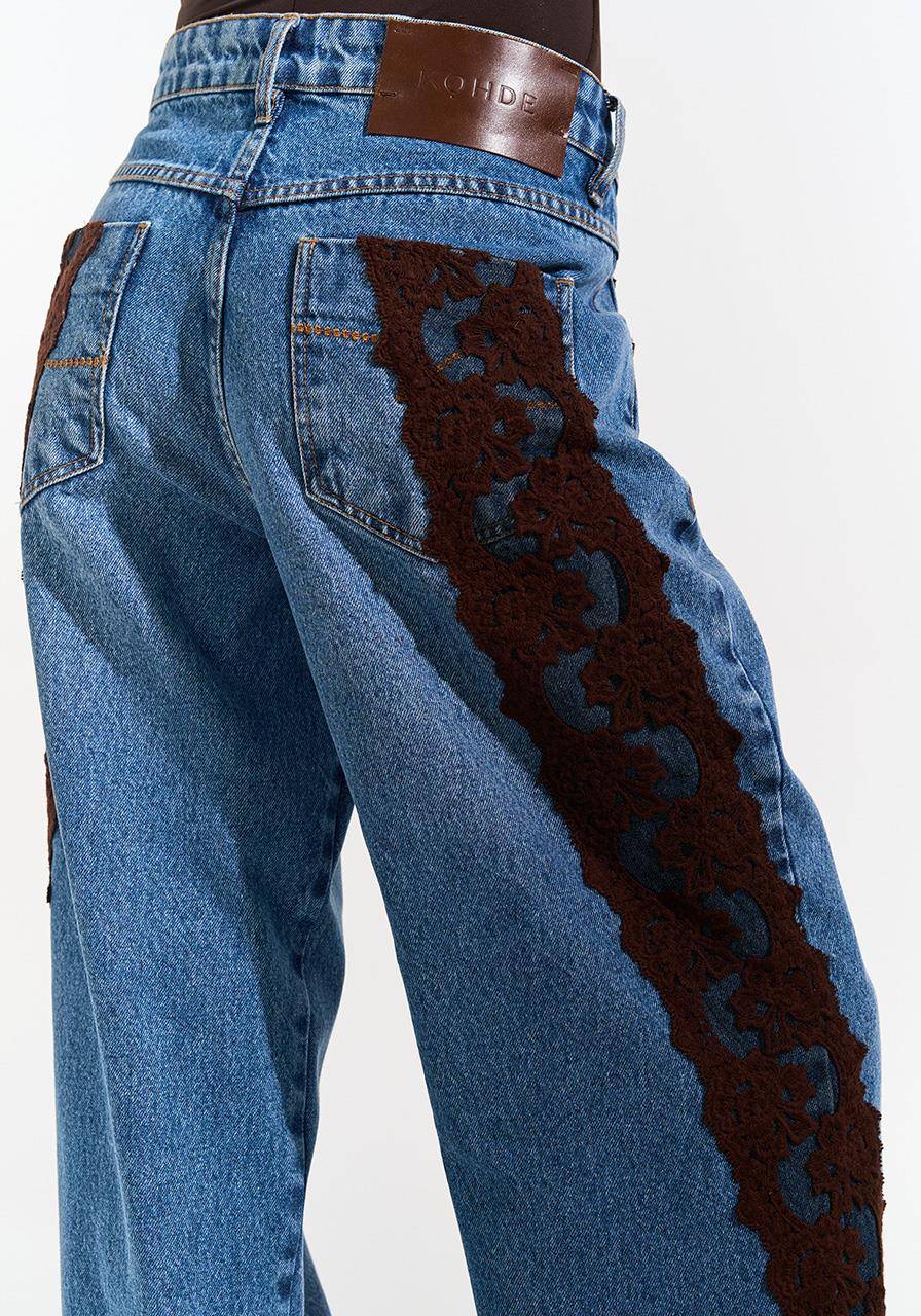 Calça Jeans Detalhes Em Renda - Jeans CAL0235JEA