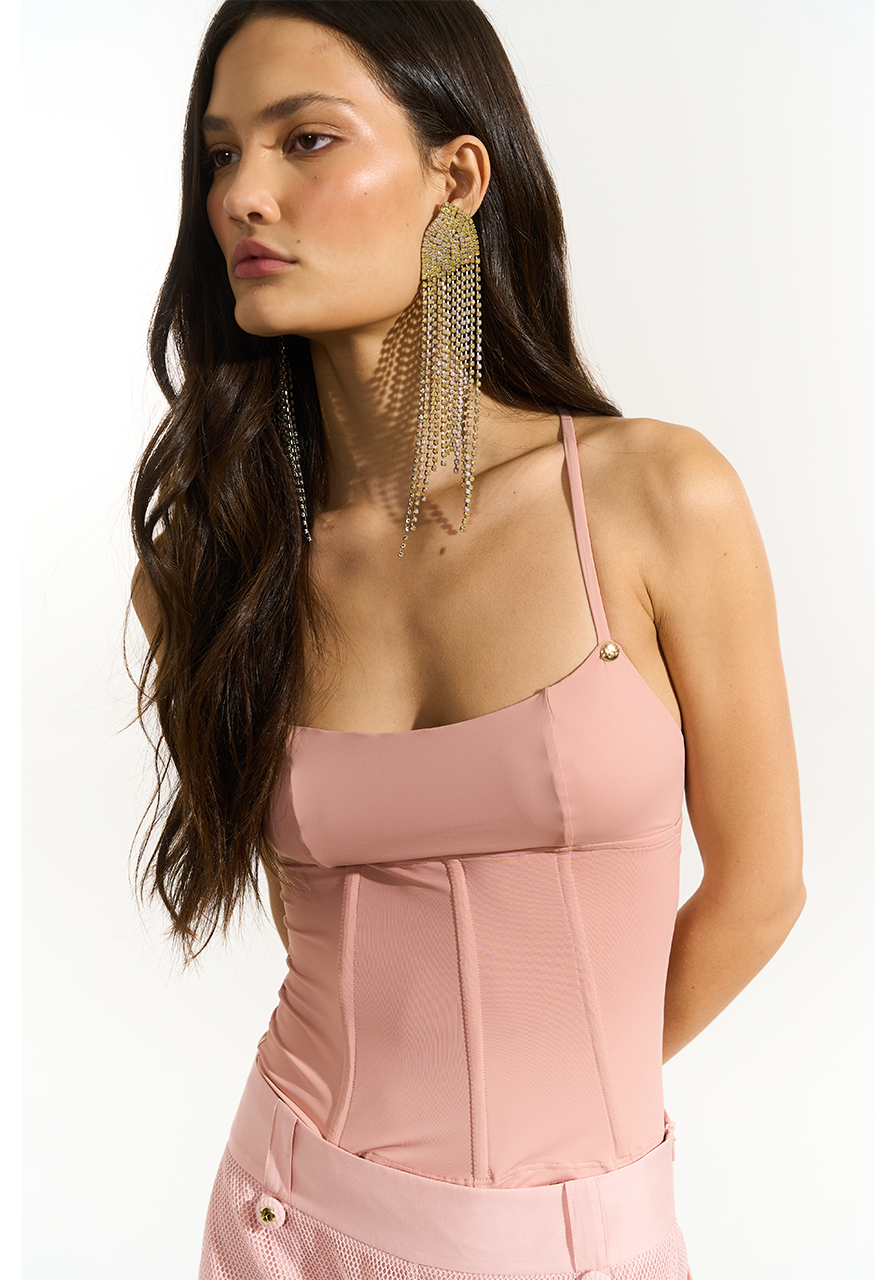Top Corselet Em Malha - Rose TOP0068RS