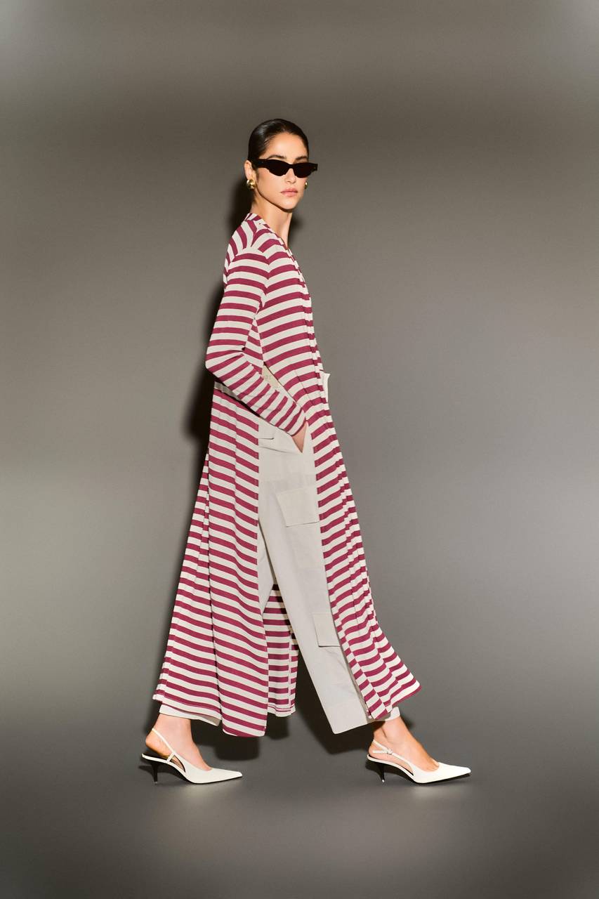 Cartigan Longo Listras - Off/vinho CAS0015OFFV