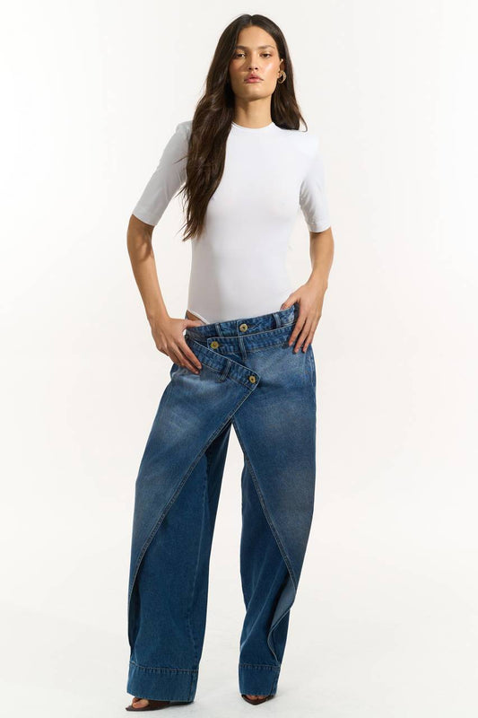 Calça Jeans Cós Transpassado - Jeans CAL0204JEA