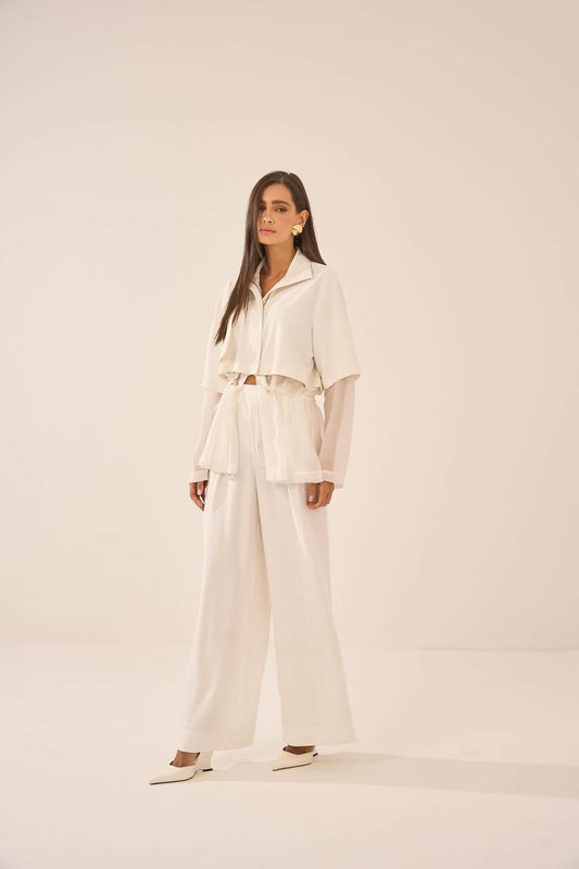 Parka Em Tecido Com Transparência - Off White PAK0004OFF