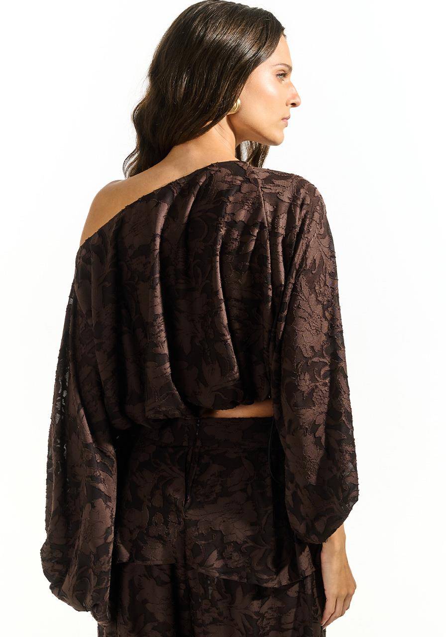Blusa Devorê Maxi Mangas - Marrom BLU0152MRO