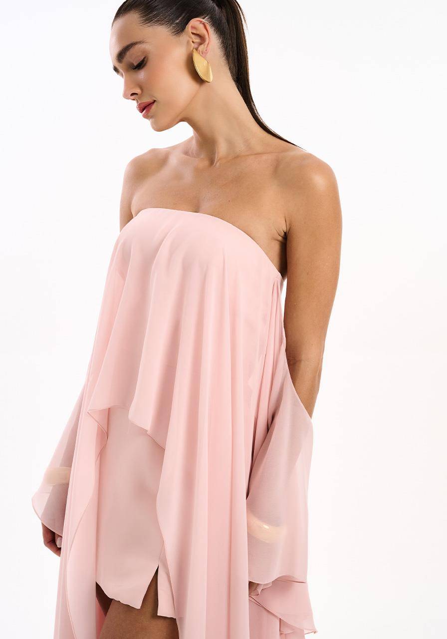 Vestido Rosa Ombro A Ombro